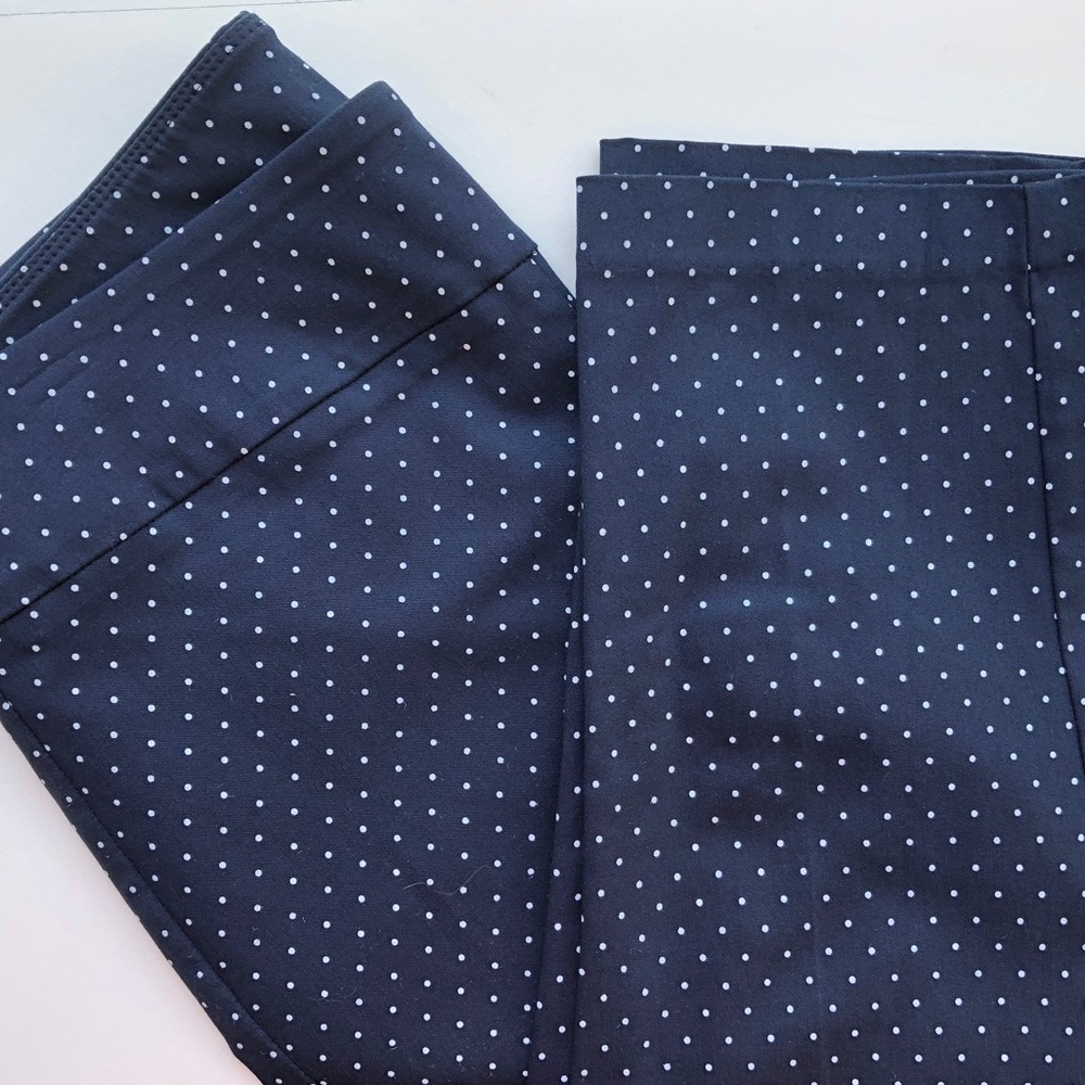 Cropped Navy & White Polka Dot Pants - Like New